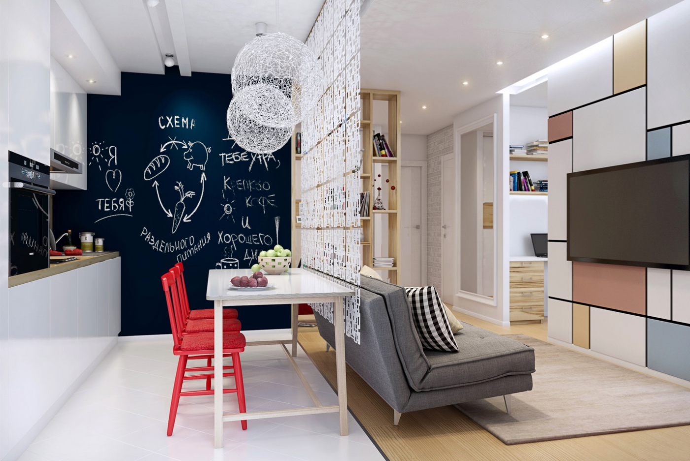mẫu thiết kế nội thất phòng sinh hoạt chung phong cách công nghiệp