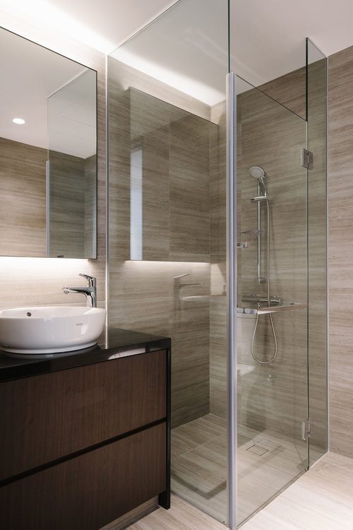 thiết kế nội thất phòng tắm chung cư tự nhiên