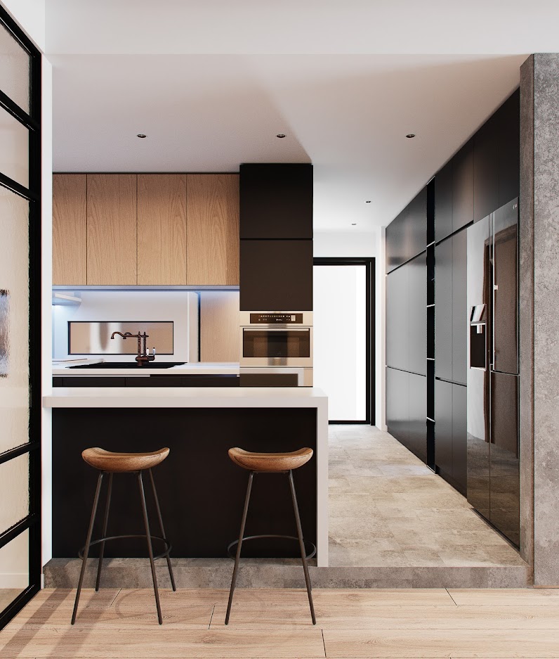 Thiết kế bếp đẹp cho mẫu thiết kế nội thất chung cư 65m2