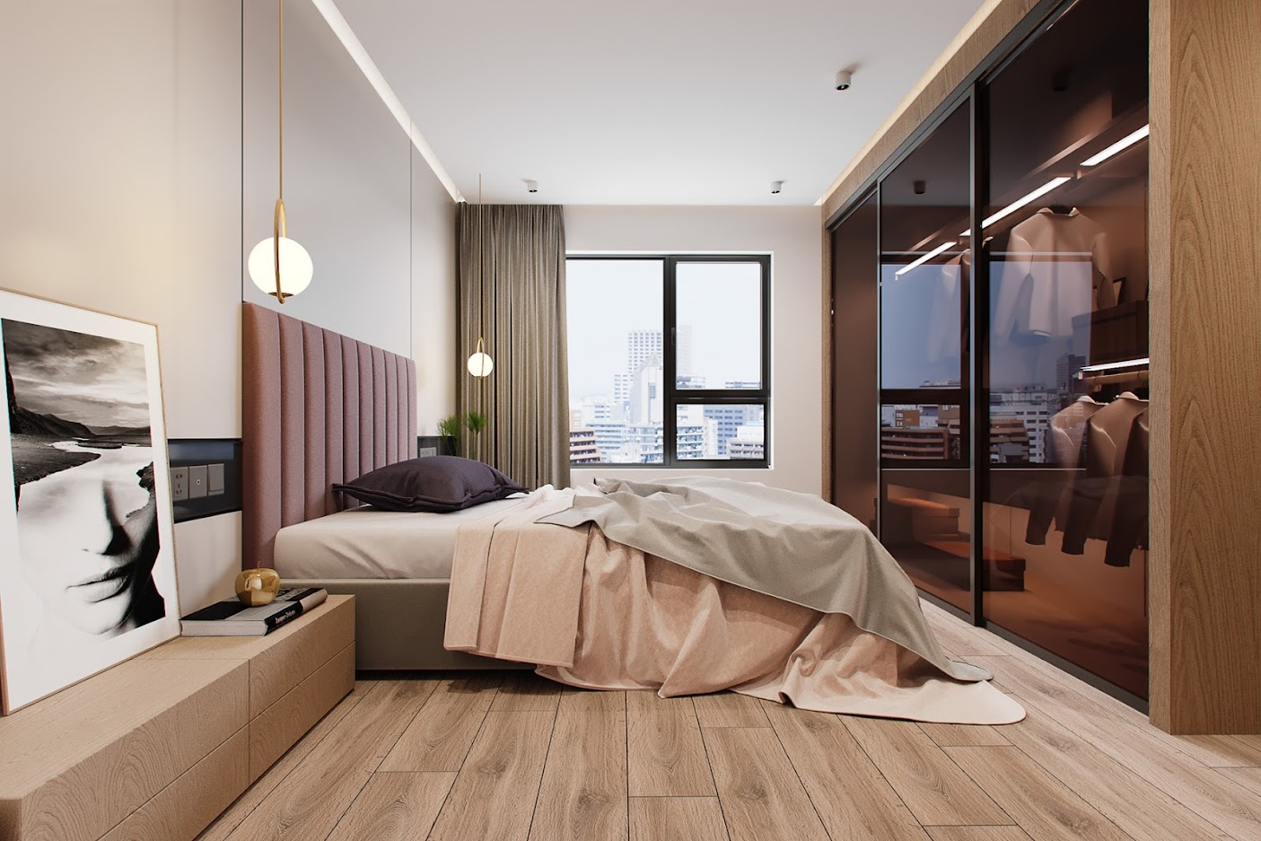 Hình ảnh phòng ngủ chung cư phong cách hiện đại
