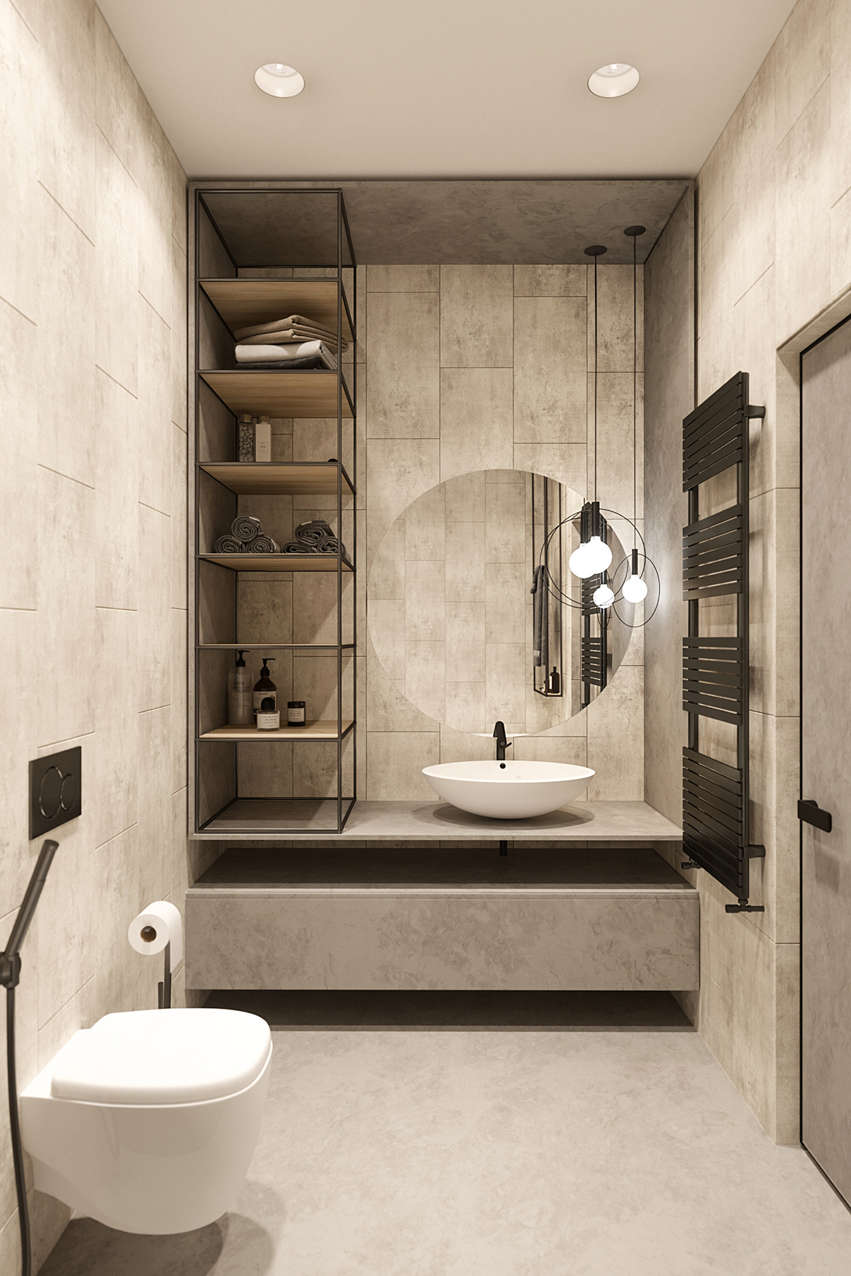 Thiết kế nội thất chung cư hiện đại với phòng tắm sang trọng