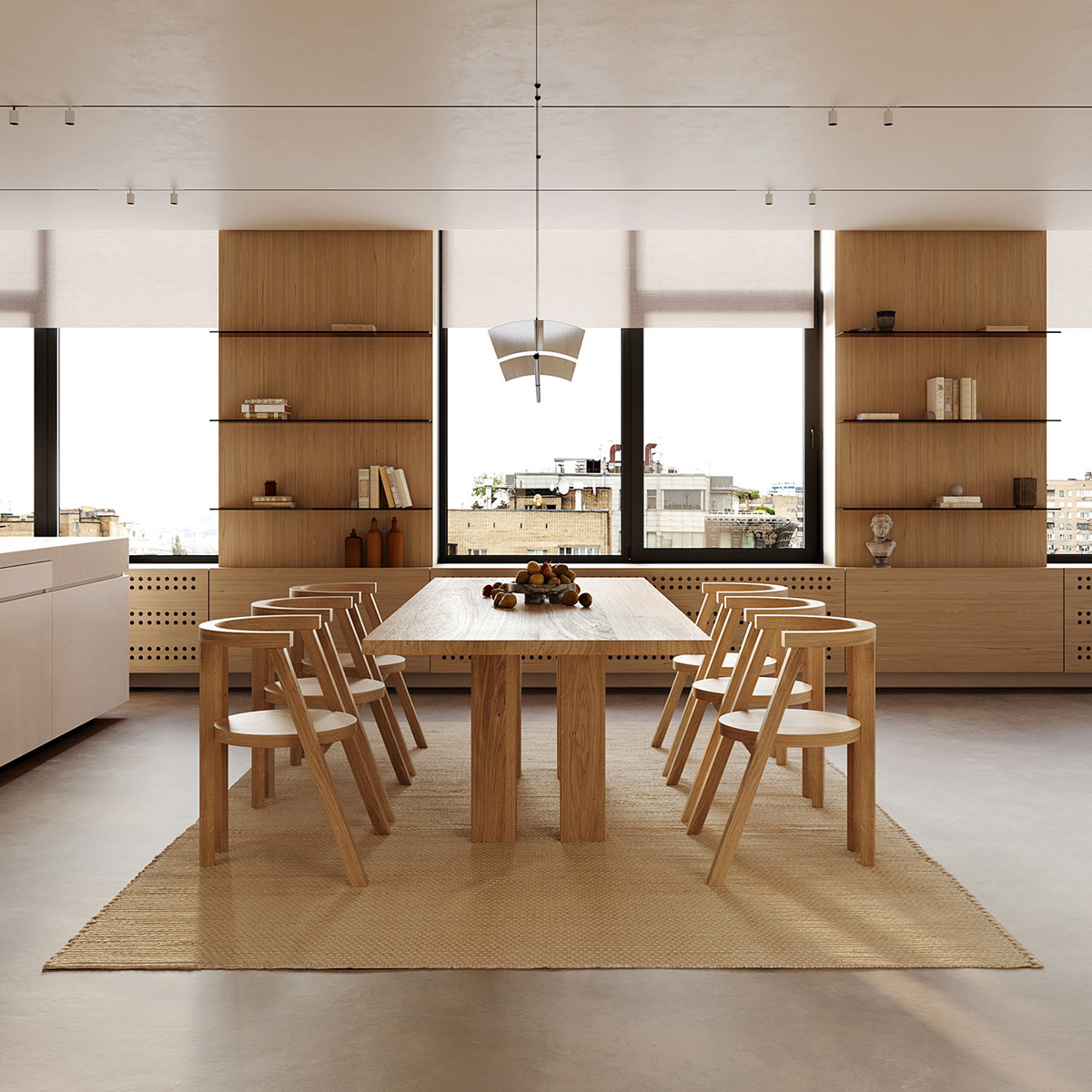 Mẫu thiết kế phòng bếp tích hợp phòng ăn hiện đại
