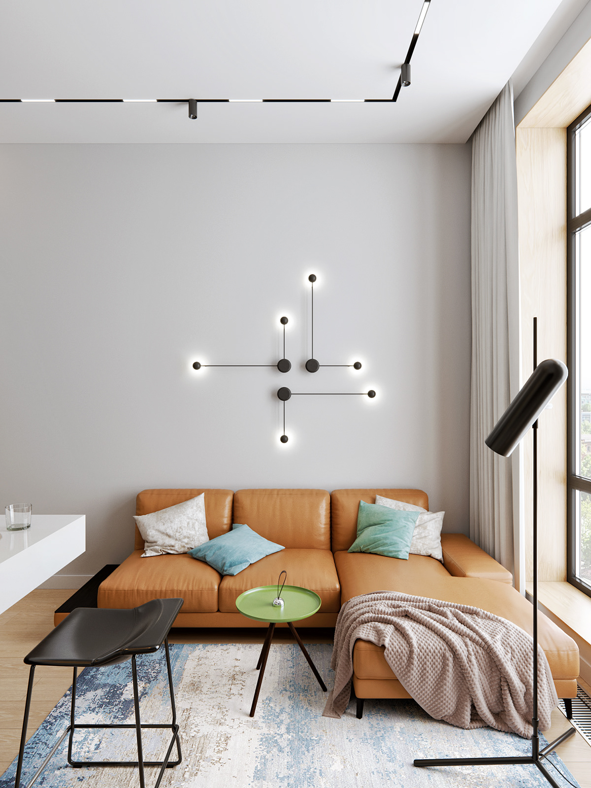Phối màu sắc và tạo điểm nhấn khéo léo trong thiết kế nội thất chung cư Green Stars