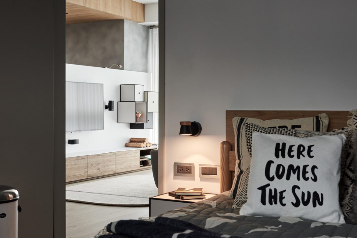 thiết kế nhà đẹp với nội thất màu trắng.