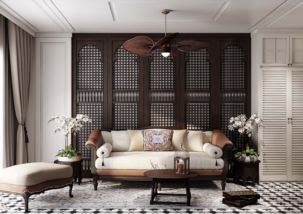Đồ nội thất đẹp kết hợp với sự tinh xảo trong phong cách Indochine