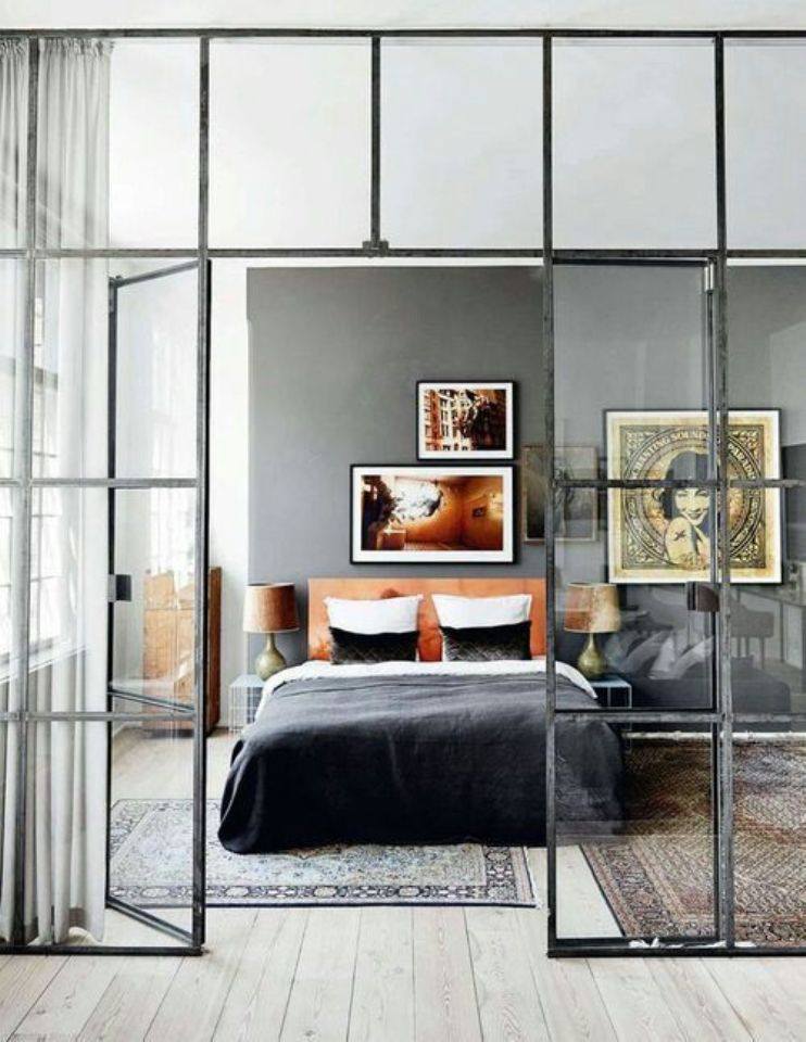 mẫu thiết kế nội thất phong cách công nghiệp cho phòng ngủ